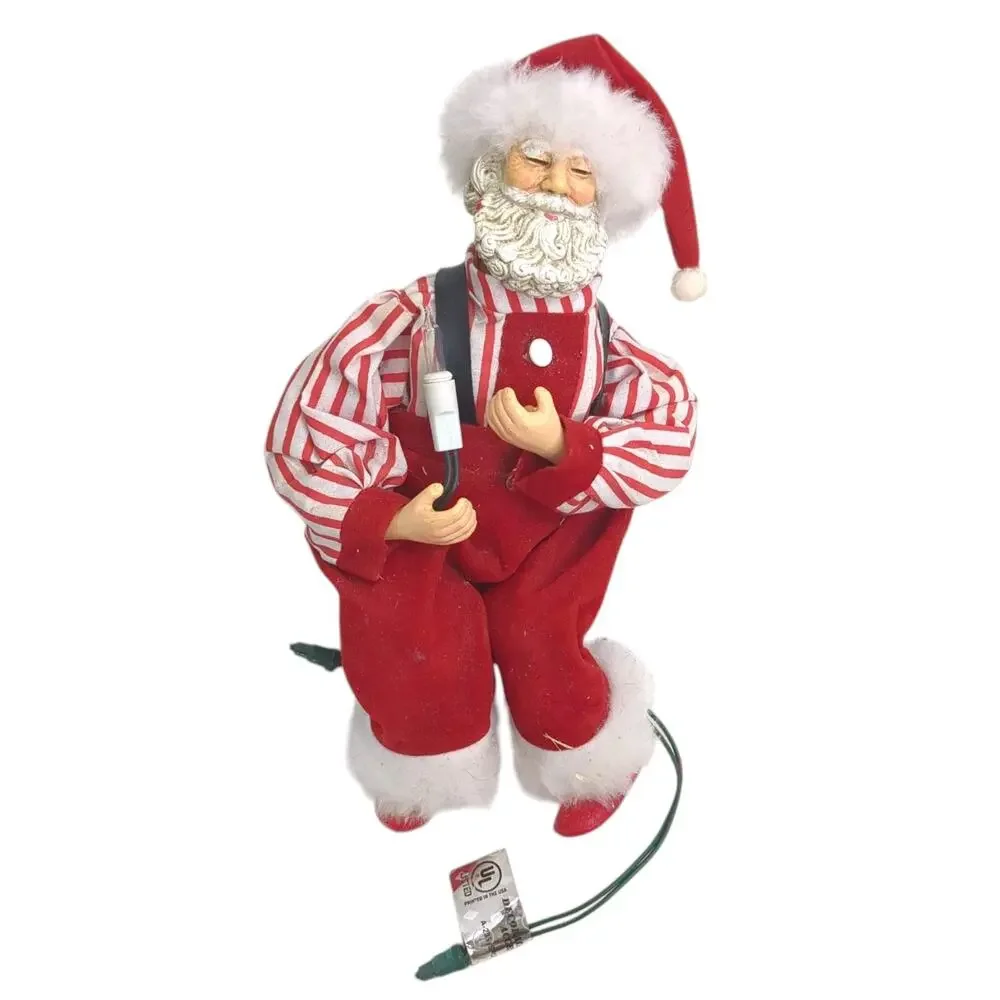 Vintage Christmas Santa Holding Indoor String Lights Santa Claus 9" Tall Sitter